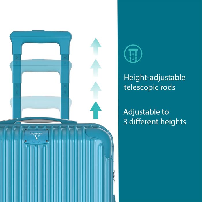 Набір валіз Voyagoux 2 шт. - 40L та 116L, жорсткий корпус, TSA-замок, ABS, 4 колеса 360°, міцний та легкий, рожеве золото та світло-блакитний