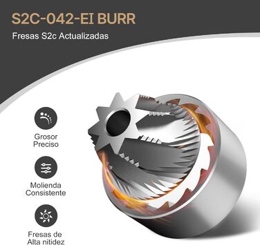 Ручна кавомолка TIMEMORE Chestnut з нержавіючої сталі, шліф Kegelschliff S2C, для еспресо та френч-пресу, чорна