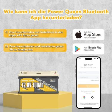 Літієва батарея Power Queen 12,8 В 100 Ач LiFePO4, батарея 1280 Втгод зі 100 А BMS, 4000 циклів зарядки, ідеально підходить як джерело живлення для тягового тролінгового двигуна 30 70 фунтів, автофургону, човна (12V100Ah H190 BT)