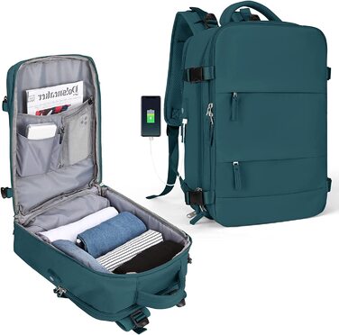 Дорожній рюкзак SZLX 33х20х47 см павиний-синій