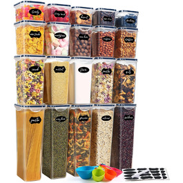 Набір контейнерів для зберігання YASHE 24 шт. з кришкою, герметичні, BPA-free, для сухих продуктів, крупи, борошна та цукру