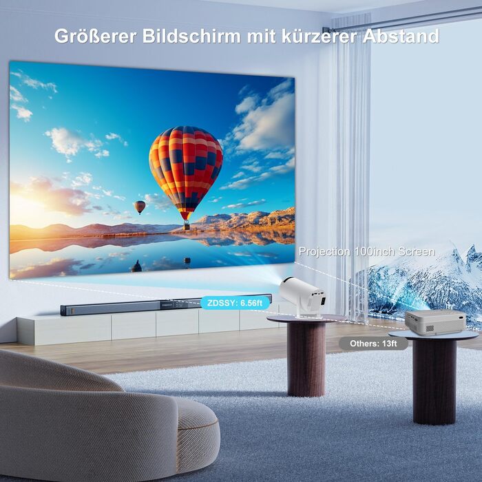 Проектор ZDSSY HY300PRO: Міні проектор 4K, WiFi 6, Bluetooth 5.2, Автофокус, Android/iPhone/PC/Mac/Switch/PS5