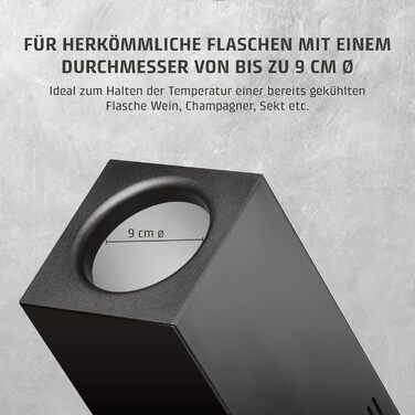 CASO WineCase One Black - Витримання вина: міні-холодильник для однієї пляшки, 5-18°C, діаметр до 9 см, сенсорне керування, чорне сталеве покриття