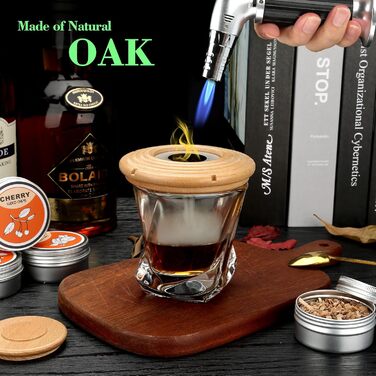 Набір для копчення коктейлів: 4 дерев'яні чіпси, аксесуар для віскі, коктейлів, кави, бурбону, м'яса