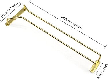 Тримач для келихів RedDreamer, 4 шт., нержавіюча сталь, для шафи, кухні, бару, 27.7 см (14 дюймів), золотий