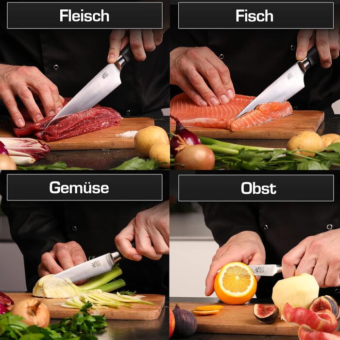 Набір кухонних ножів Gehrig Solingen Home, 6 предметів, з бруском, Made in Germany