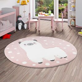 Килимок дитячий Pergamon Maui Alpaca Pink Round в 3 розмірах (120 см)