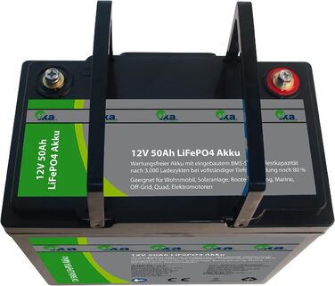 Акумулятор kbele LiFePO4 12V 50Ah/640Wh, BMS, для сонячних систем і т.д., 5 кг (літієва батарея)