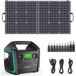 Портативна електростанція сонярна з виходом 230V/500W (пікова 1000W), USB-C 65W, 725Wh+100W-T100 для кемпінгу, подорожей, RV, надзвичайних ситуацій
