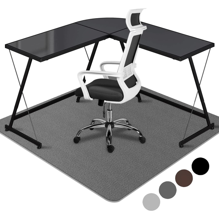 Килимок під офісний стілець 140x90 см | Захист для підлоги | Килимок від подряпин | Для ламінату, паркету та твердих підлог (Темно-сірий)