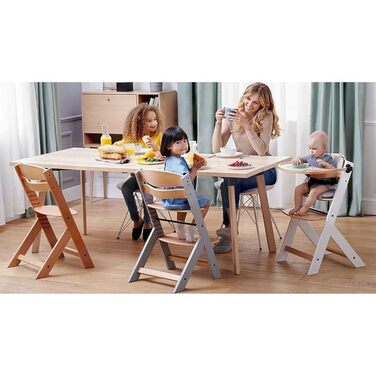 Дитячий стільчик Kinderkraft ENOCK 3 в 1: регульована спинка, захисний бампер, для дітей від 6 місяців до 10 років, чорний