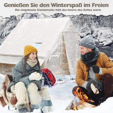 Надувний кемпінговий намет для 2-8 осіб 4 сезони Oxford, з повітряним насосом, швидке встановлення, водонепроникний, з отвором для димаря 300x210x200 см
