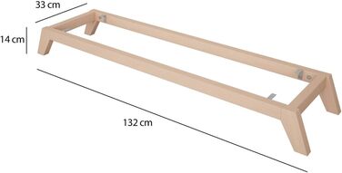 Основа полиці Kallax, дерев'яний каркас зі справжнього масиву бука, для Kallax ширина 4 відділення для полиць, похилі ніжки для меблів, ніжки для серванта Низький борт скандинавський