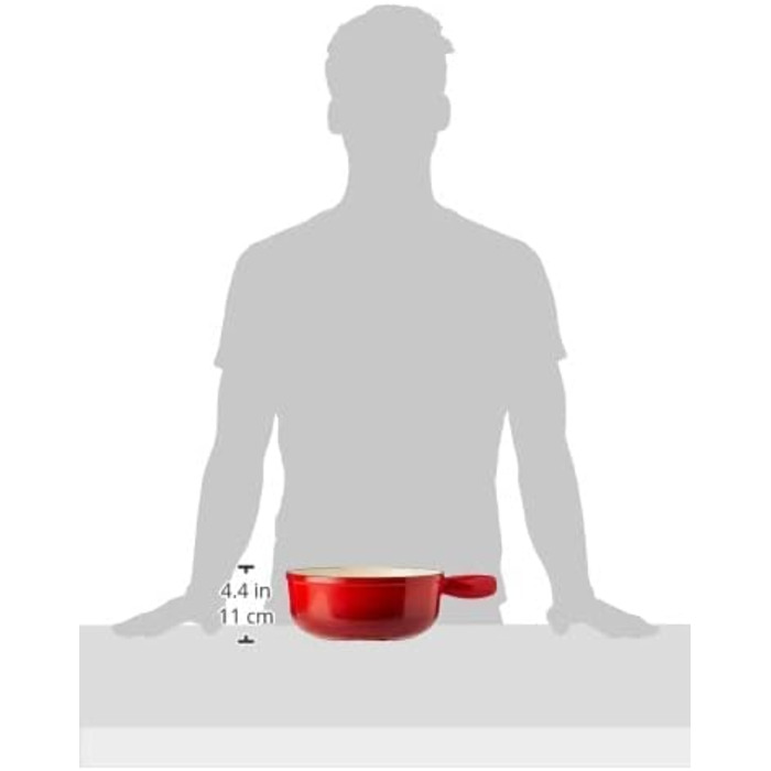 Фондю-каструля Kuhn Rikon з чавуну, емальована, 24 см, червона, 2.6 л