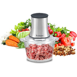 Кухонний комбайн Beper P102ROB001 зі скляною чашею, сірий/чорний