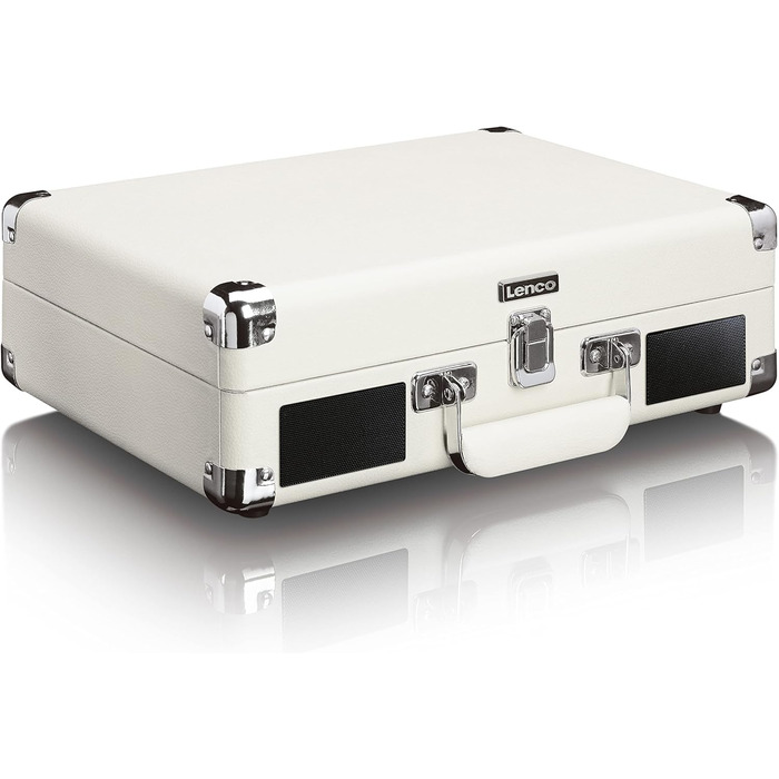 Вініловий програвач Lenco Classic Phono TT-116 з Bluetooth, 3 швидкості (33/45/78 об/хв), RCA-вихід, вбудовані стереодинаміки, вінтажний дизайн, кремовий колір