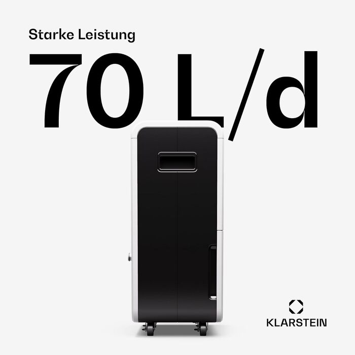 Електричний осушувач повітря Klarstein DryFy Connect 60L з Wi-Fi, 60л/24г, таймер, для приміщень 45-65м²