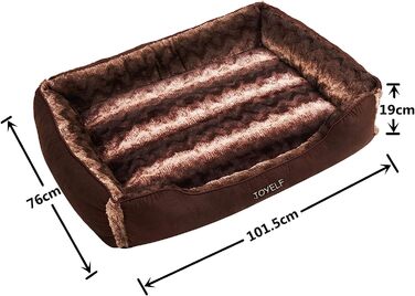 Середня ліжко для собак JOYELF з покриттям, що миється Піратська плюшева м'яка ліжко для домашніх тварин для кішок або собак з дихаючим м'яким бавовною і скрипучими іграшками в подарунок (прямокутник, великий-101, 5x76 см)
