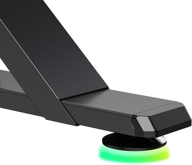 ULTRADESK - Стол для геймінгу Iron - Механічний регульований стіл з RGB підсвічуванням, чорний