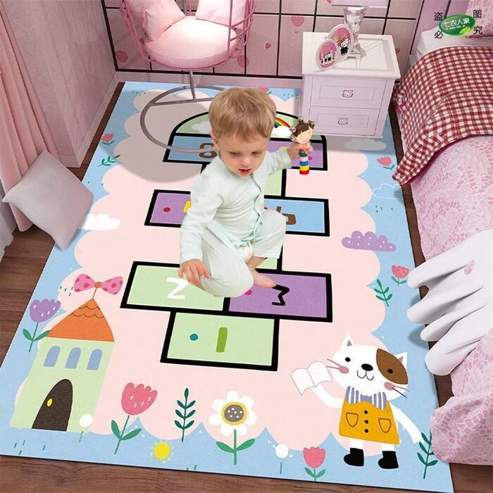 Дитячий надувний килимок FODELIUY, надувний килимок Hopscotch Ru, килимок для дівчаток Junen, дитячий надувний килимок (80160 см, D)