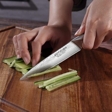 Набір професійних кухонних ножів YOTSUBA з дерев'яним блоком та точилкою, кухонні ножі з нержавіючої сталі, набір кухонних ножів для кухні (універсальний ніж 13 см)