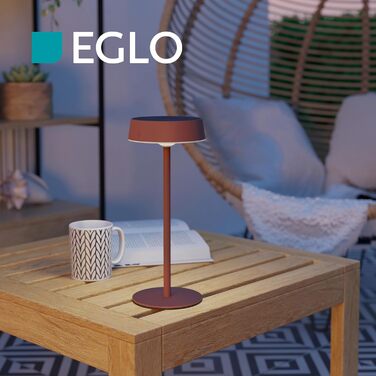 LED сонячна настільна лампа EGLO Simeri для вулиці, бездротова, акумуляторна, торкання, регулювання яскравості, IP54 (Червона)