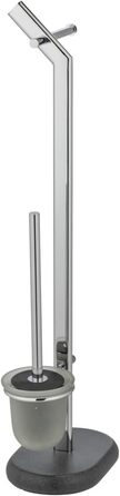 Набір для стоячого унітазу WENKO Puro - тримач для щітки для унітазу, сталь, 29 x 72 x 15,5 см, хром (антрацит)