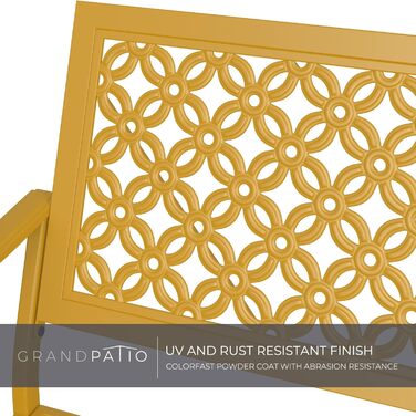 Металева лавка Grand Patio для саду, парку та балкону - 2-3 місця, ретро-стиль, сіра (сірка), сталь, чавун