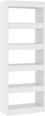 Книжкова шафа Перегородка для кімнати Стояча полиця Полиця для підшивки Настінна полиця Перегородка для кімнати Перегородка для зберігання Офісна полиця Копчений дуб 60x30x166см Інженерна деревина (біла)