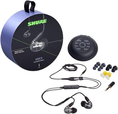 Навушники-вкладиші Shure AONIC 4, гібридний драйвер, знімні, сумісні з Apple/Android - білі