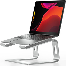 Підставка для ноутбука NULAXY, регульована, алюміній, сумісна з Dell, HP, Samsung, Lenovo (10-16 дюймів), чорний/сріблястий
