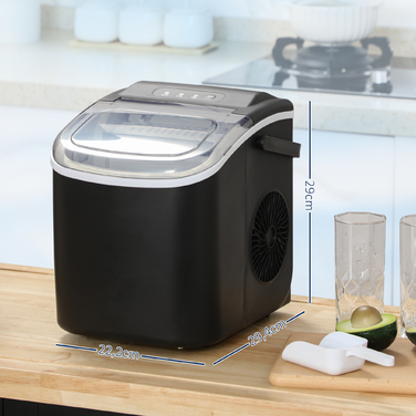 Машина для приготування кубиків льоду / Дозатор кубиків льоду / Пристрій для приготування кубиків льоду, 29,4 см x 22,2 см x 29 см, Чорний