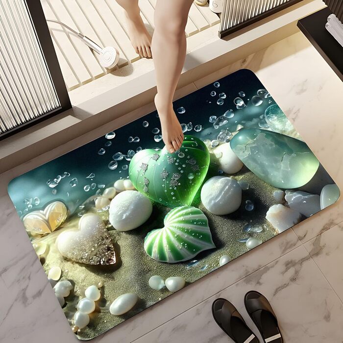 Килимок для ванної Olnamaro Non-slip 3D (кольорові камені), 60x40CM, Океан