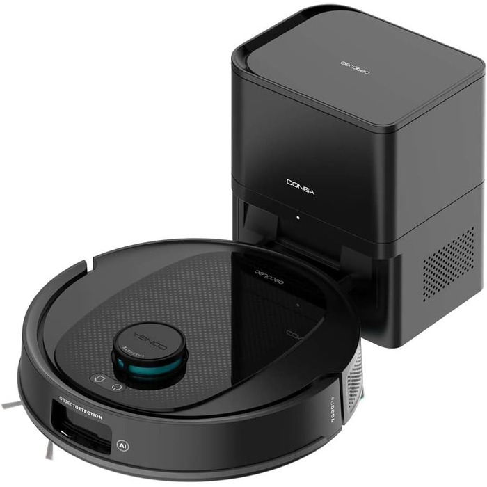 Робот-пилосос та робот-мийник Cecotec Conga Y80 з ШІ та керуванням через додаток. Потужність всмоктування 20000Pa, штучний інтелект, силіконова щітка Anti-Tangle, обертові мікрофібри, автономність до 220 м²