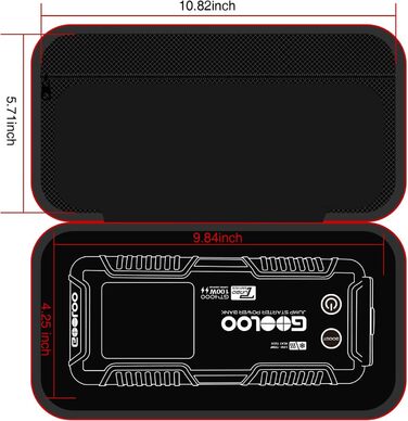 Powerbank GOOLOO GT6000 для запуску двигуна: пусковий пристрій, зарядний пристрій 2-в-1, LED ліхтарик, дисплей 3.2