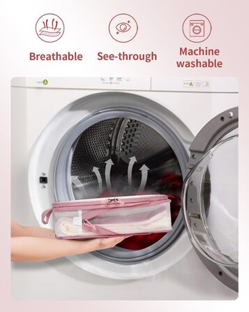 Набір компресійних органайзерів для валізи та рюкзака ECOHUB, 6 шт, легкі пакувальні куби з сітки для подорожей та ручної поклажі, рожеві