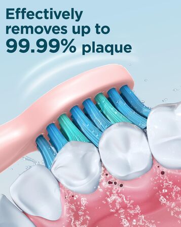 Електрична зубна щітка Coulax для дорослих та дітей, 8 насадок, 5 режимів, таймер 2 хв, колір Kirschrose (1 шт)