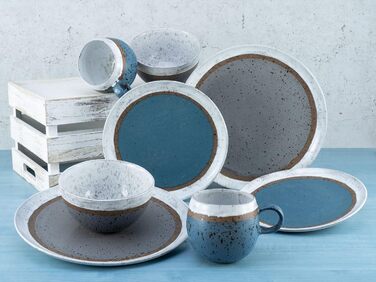 Серія Fjord, набір посуду з 8 предметів, комбінований сервіз з кераміки, можна мити в посудомийній машині та мікрохвильовій печі, зроблено в Португалії, 23677