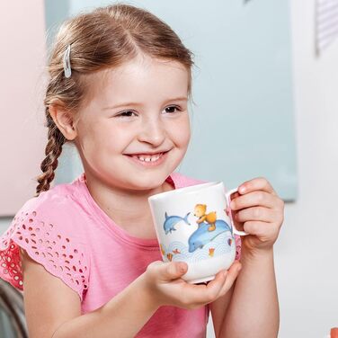 Набір дитячого посуду Villeroy & Boch 3 частини (тарілка, миска, чашка) - білий/кольоровий, преміум-посуд, безпечний для миття в посудомийній машині та мікрохвильовці