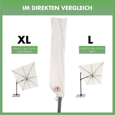 Чохол для садового парасоля Doppler Jack для центрального кріплення | Захисний чохол для парасоля з максимальним діаметром | Стійкий до погодних умов чохол з блискавкою та ручкою (400 см)