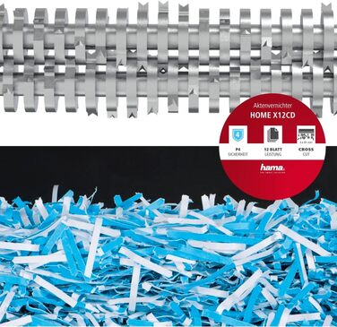 Шредер для документів Hama професійний, електричний, 12 аркушів, безпека 4 (DSGVO), 21 л