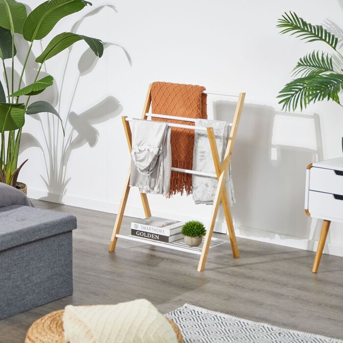 Підставка для рушників Relaxdays з поличкою, бамбук