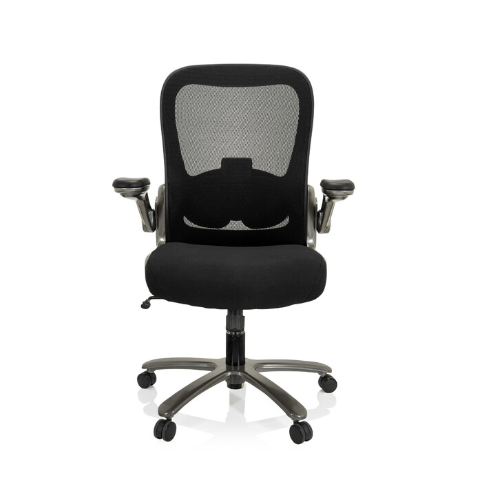 Крісло для важких навантажень / Офісне крісло INSTRUCTOR T I Titan XXL з сітчастою/тканинною оббивкою, чорного кольору hjh OFFICE