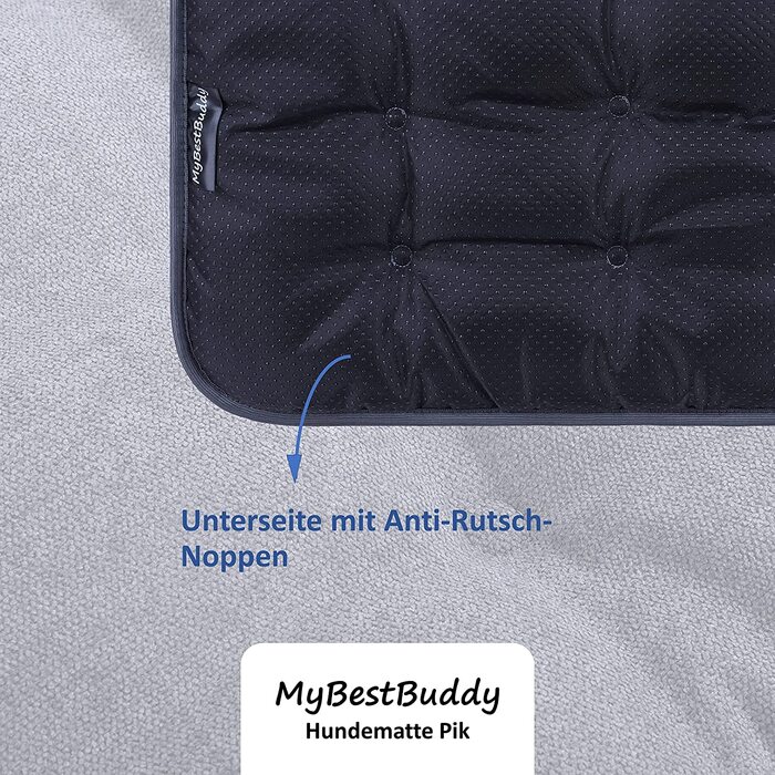 Подушка для собак MyBestBuddy pik gray XL, що не викликає алергії (100 поліестер) - переться при температурі 40C з ворсистим тканинним покриттям - Килимок для собак відповідно. Підстилка для собак для великих собак, 90 х 70 см (120 х 80 см)