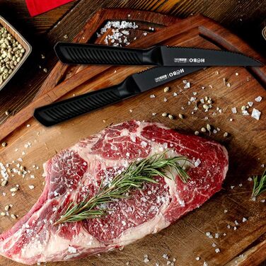 Набір кухонних ножів HOBO 15 предметів з дерев'яним блоком, професійний набір з нержавіючої сталі