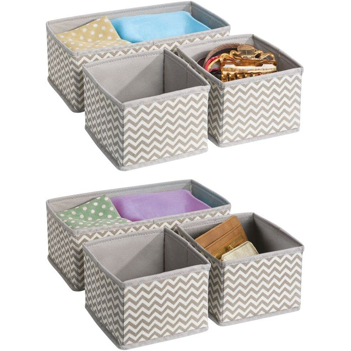 Комплектна тканинна коробка для шафи або ящика-ідеальна коробка для зберігання білизни, ременів, аксесуарів і т. д. - гнучкий, 6-