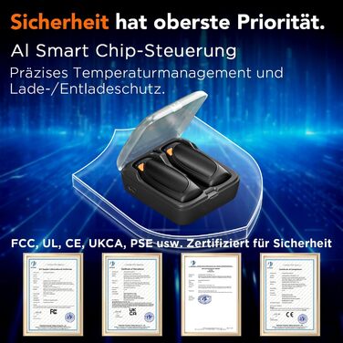 Електричні грілки для рук Lepwings 2 шт. з зарядним кейсом, 14000 mAh, багаторазові, двосторонній нагрів, 3 режими, USB-зарядка, для активного відпочинку взимку, чорний