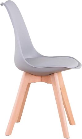 Обідня група GrandCA HOME з 6 стільців: стіл та 6 стільців для вітальні, кухні, офісу (білий стіл, бежеві стільці)