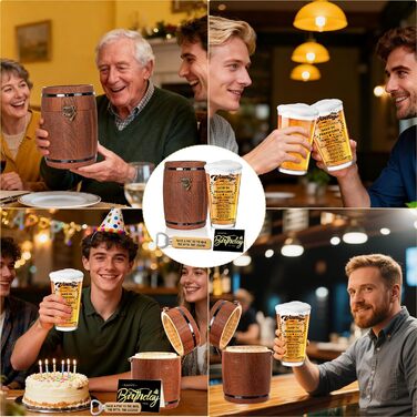 Персоналізований пивний келих з гравіюванням для чоловіка на 60 років, 1966 рік народження, в дерев'яній подарунковій коробці 470 мл + відкривачка + листівка. Ідея подарунка на День народження, День Святого Валентина