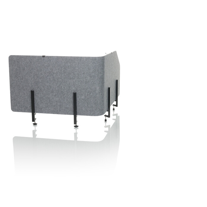Акустична перегородка для офісу FLEXMIUT T TOP з пластику / текстилю сірого кольору (hjh OFFICE)